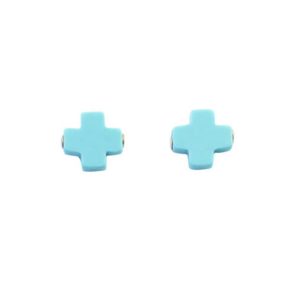 enewton Signature Cross Studs - Turquoise