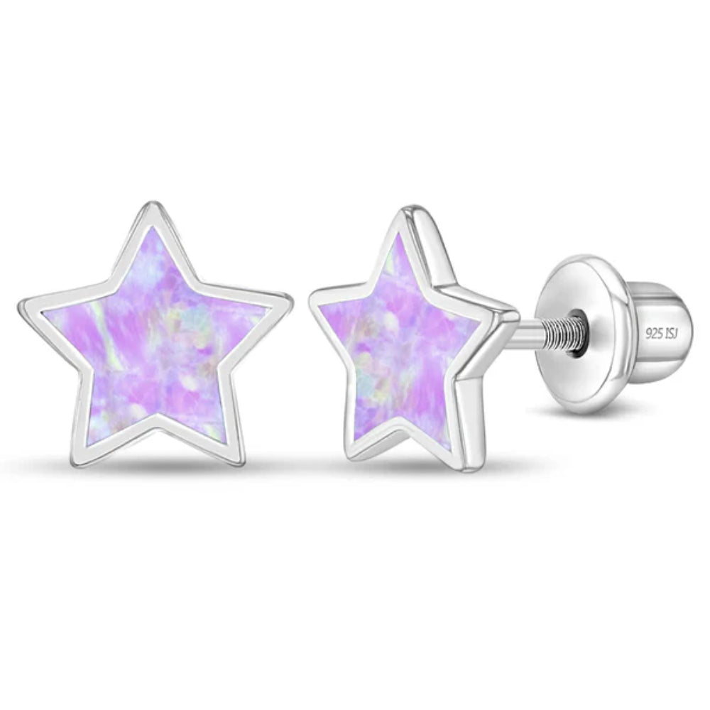 Children's Sterling Silver Sparkle Star Earrings