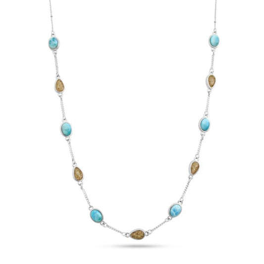 Dune Stepping Stone Necklace - Larimar & Sand