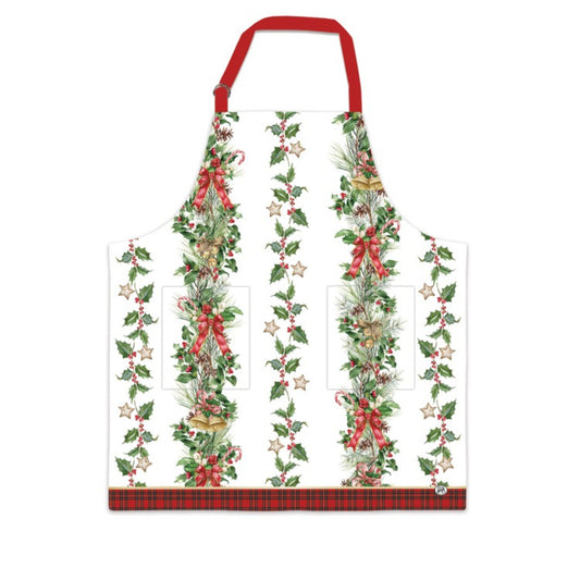 Michel Design Works Holiday Garland Apron with Pockets
