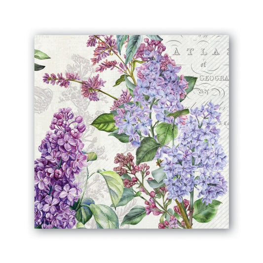 Michel Design Works French Lilacs Cocktail Napkins - Pack of 20