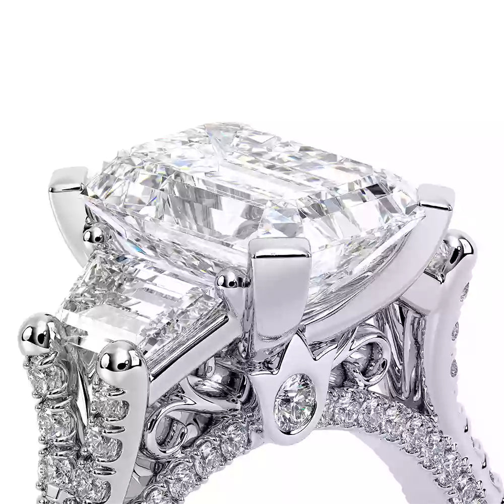 Verragio Venetian 18k Gold Three-Stone Emerald Cut Engagement Ring