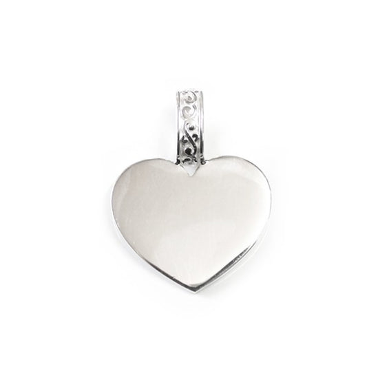 Sterling Silver Engravable Heart Pendant