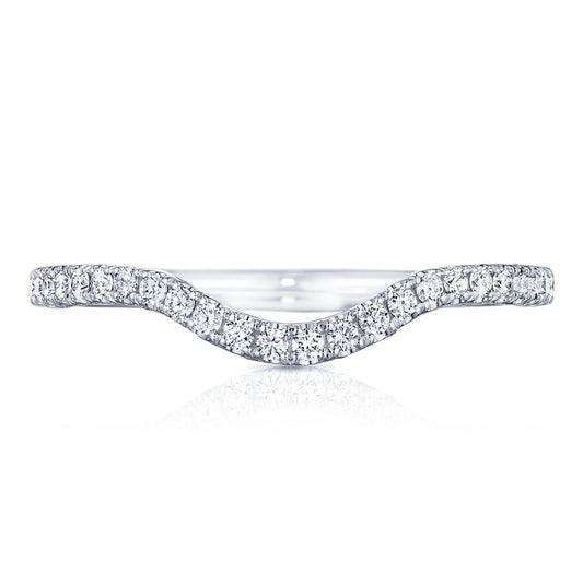 Tacori 18k Petite Crescent "Right" Curve French Pavé Diamond Wedding Band