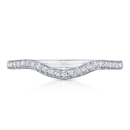 Tacori 18k Classic Crescent "Left" Curve Pavé Wedding Band
