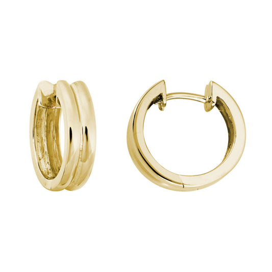 14k Gold Double Row Hoop Earrings