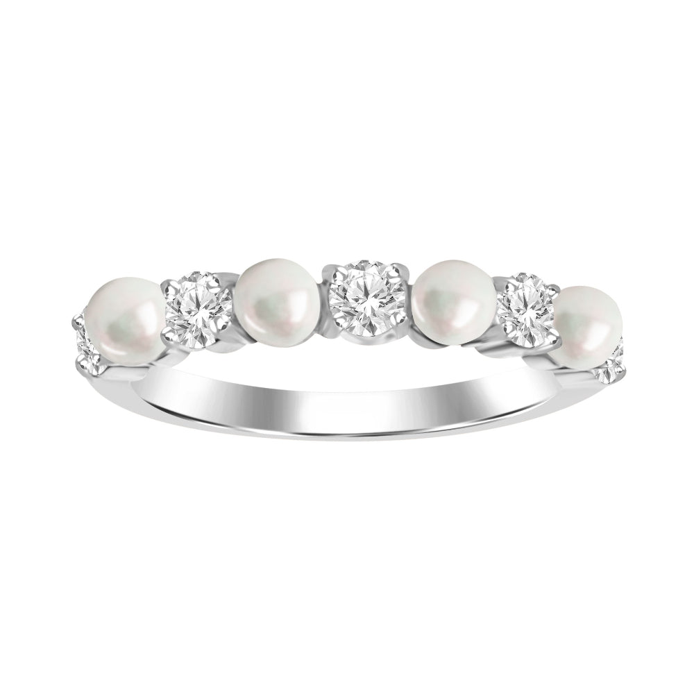 18k Pearl & Diamond Ring