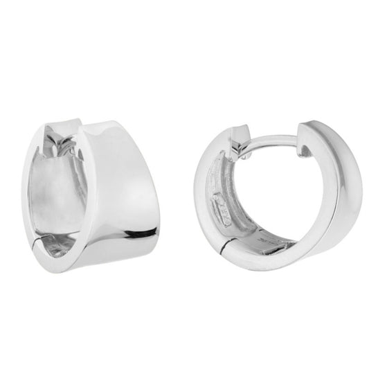 Sterling Silver Tapered Hoop Earrings