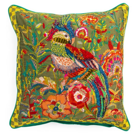MacKenzie-Childs Cockatiel Pillow - Chartreuse