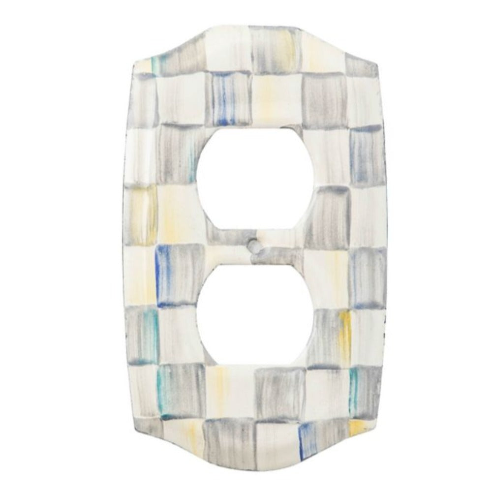 MacKenzieChilds Sterling Check Enamel Outlet Cover Smyth Jewelers