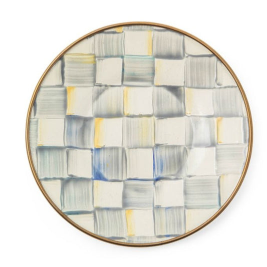 MacKenzie-Childs Sterling Check Enamel Saucer