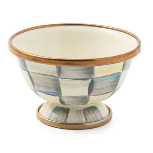MacKenzie-Childs Sterling Check Enamel Little Sugar Bowl