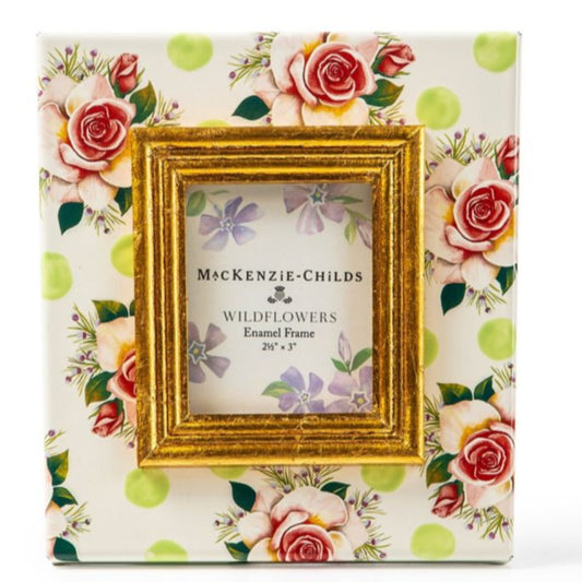 MacKenzie-Childs Wildflowers Enamel 2.5" x 3" Frame - Green