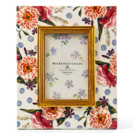 MacKenzie-Childs Wildflowers Enamel 4" x 6" Frame - Blue