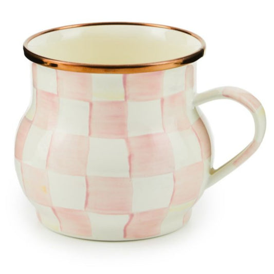 MacKenzie-Childs Rosy Check Enamel Mug