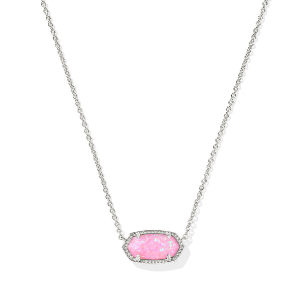 Kendra Scott Elisa Short Pendant Necklace in Silver Carnation