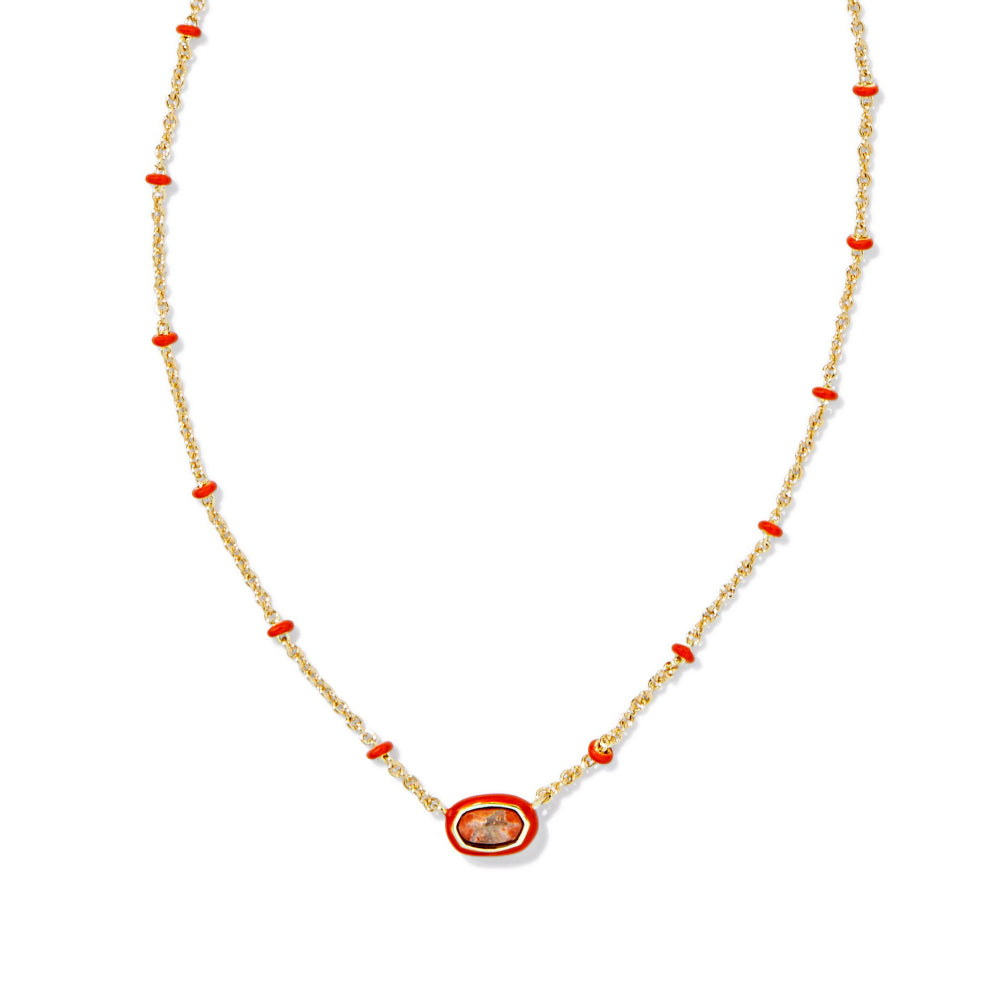 Kendra Scott Mini Elisa Enamel Frame Short Pendant Necklace