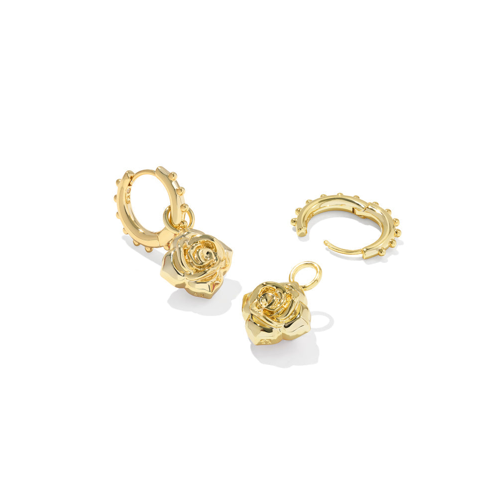 Kendra Scott Gold Mallory Rose Huggie Earrings