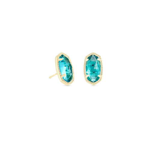Kendra Scott Gold Ellie Stud Earrings in London Blue