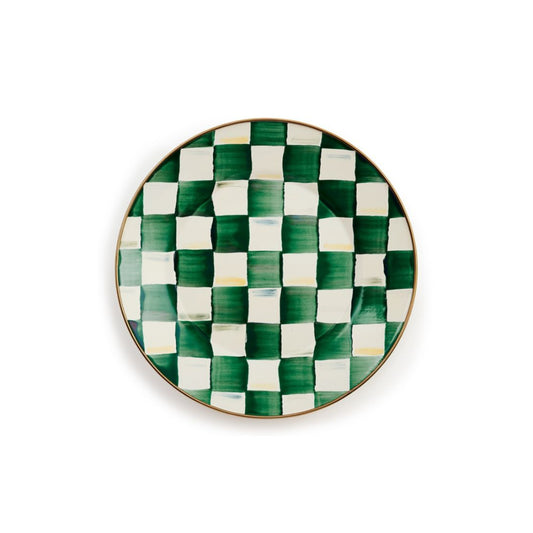 Mackenzie-Childs Emerald Check Dinner Plate