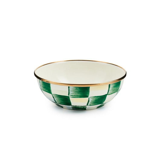 Mackenzie-Childs Emerald Check Everyday Bowl