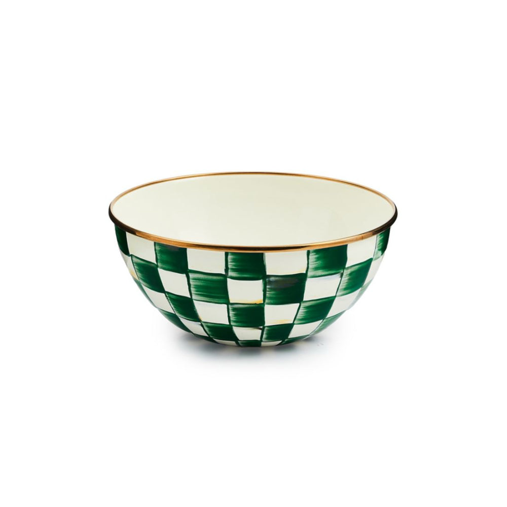 Mackenzie-Childs Emerald Check Everyday Bowl