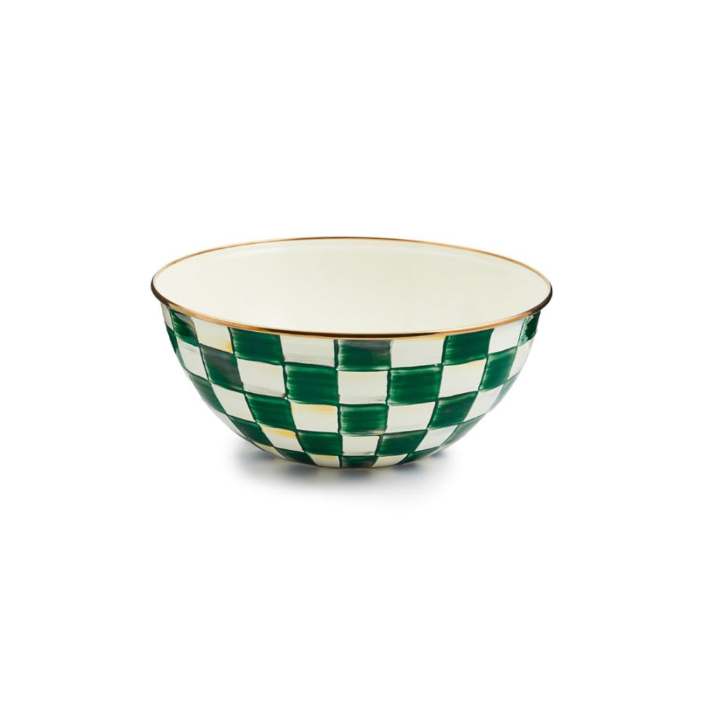 Mackenzie-Childs Emerald Check Everyday Bowl