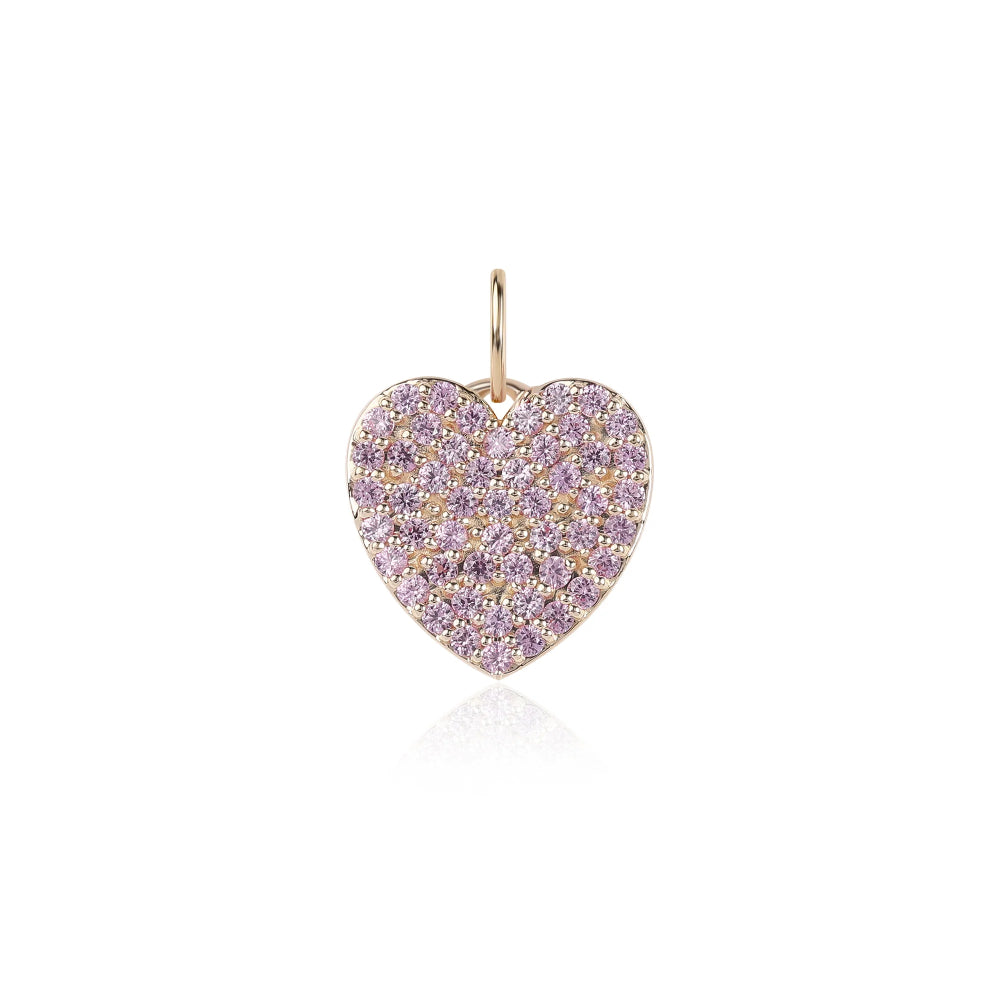 Rachel Reid 14k Pink Sapphire Heart Charm