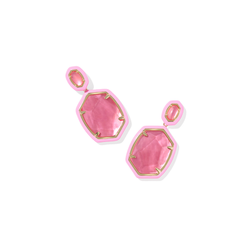 Kendra Scott Gold Daphne Enamel Frame Drop Earrings