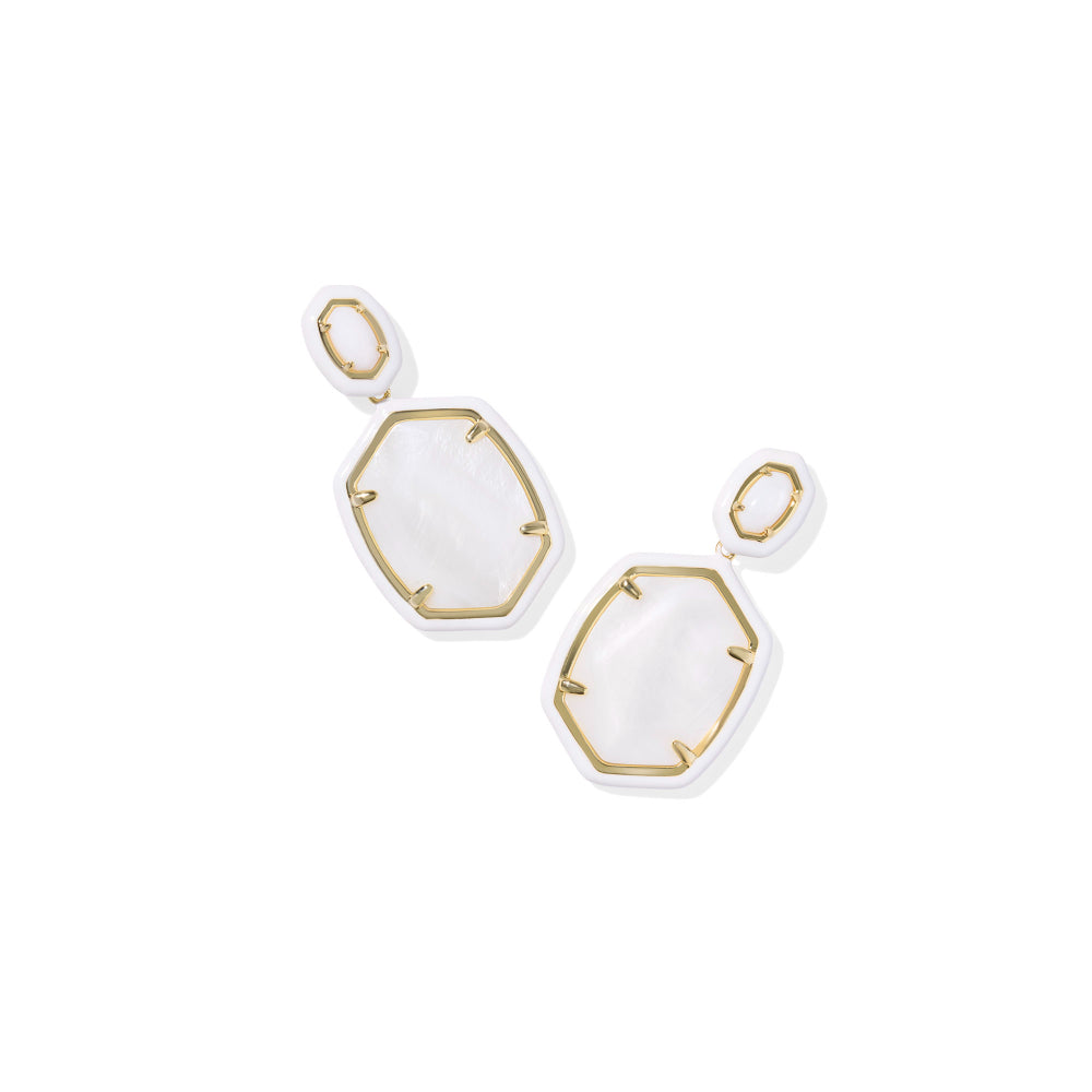 Kendra Scott Gold Daphne Enamel Frame Drop Earrings
