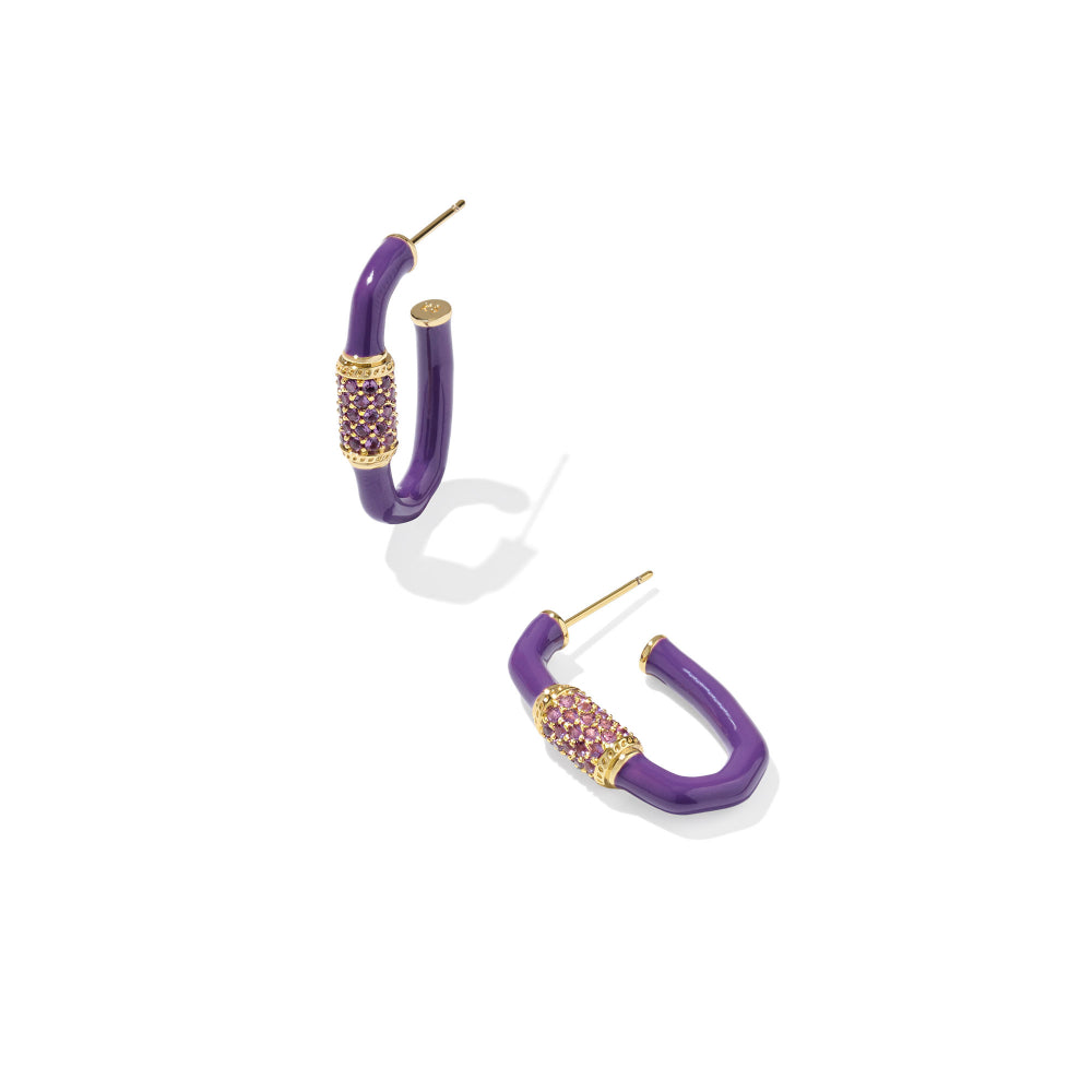 Kendra Scott Gold Emery Enamel Hoop Earrings