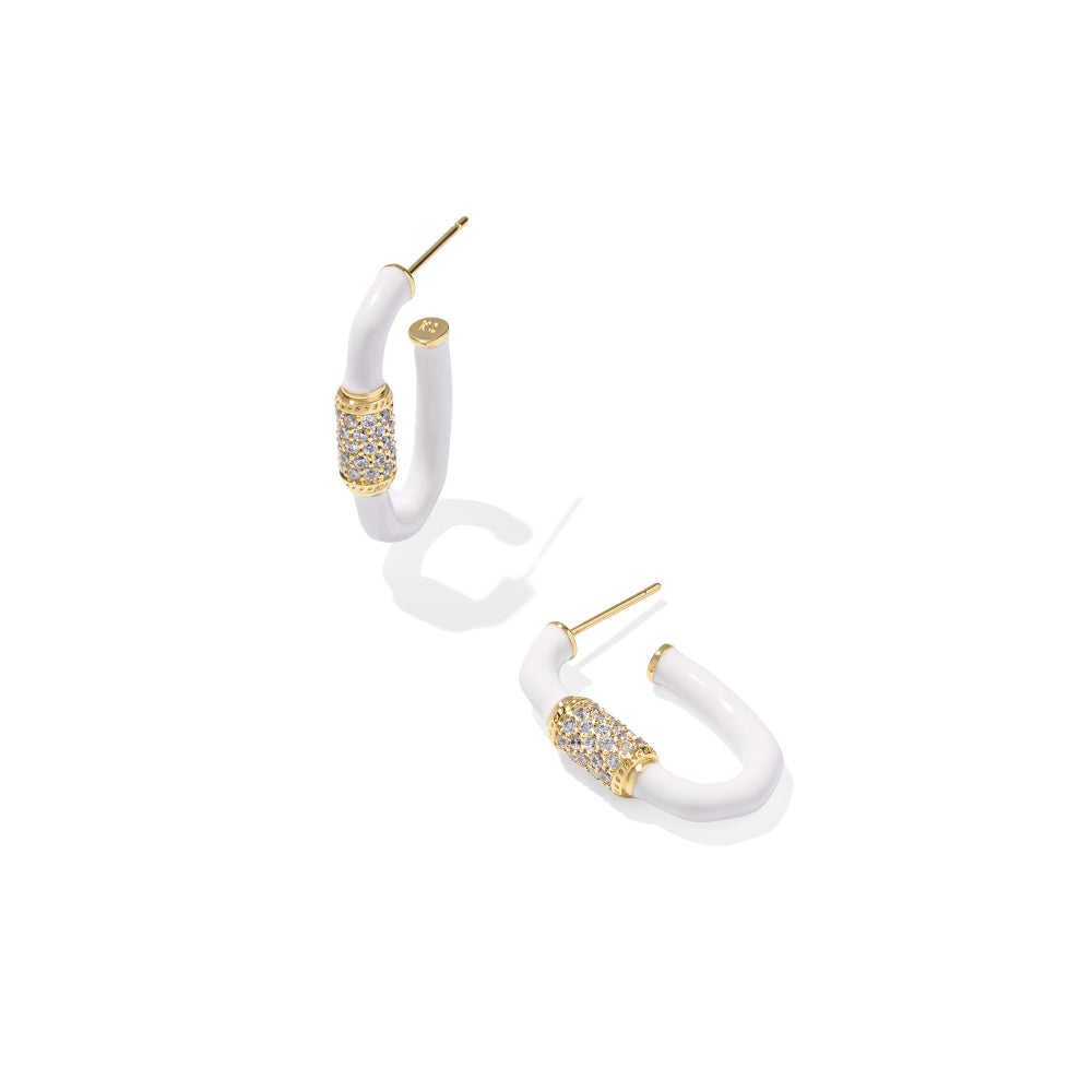 Kendra Scott Gold Emery Enamel Hoop Earrings