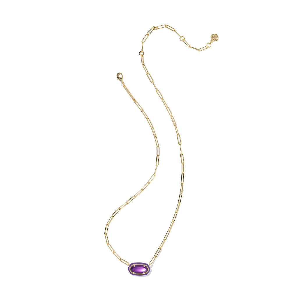Kendra Scott Gold Elisa Enamel Frame Paperclip Necklace