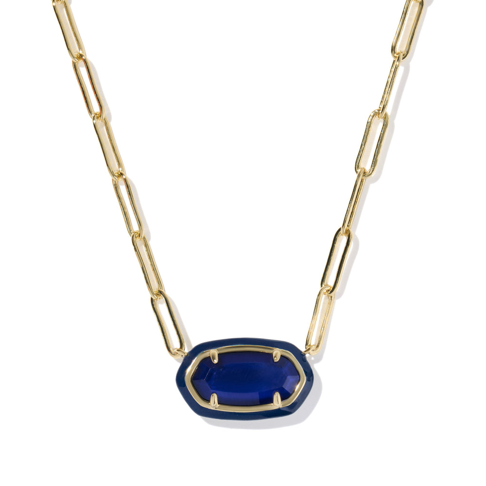 Kendra Scott Gold Elisa Enamel Frame Paperclip Necklace