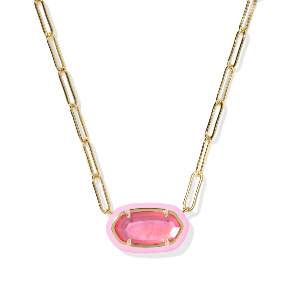 Kendra Scott Gold Elisa Enamel Frame Paperclip Necklace