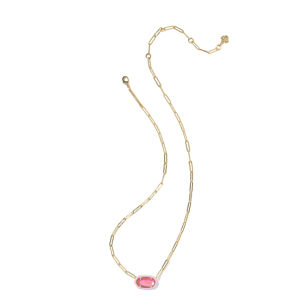 Kendra Scott Gold Elisa Enamel Frame Paperclip Necklace