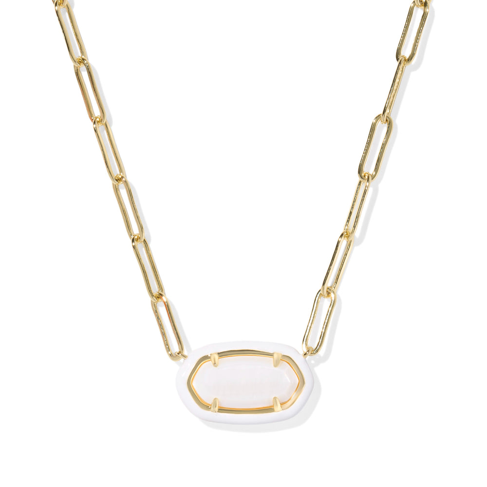 Kendra Scott Gold Elisa Enamel Frame Paperclip Necklace
