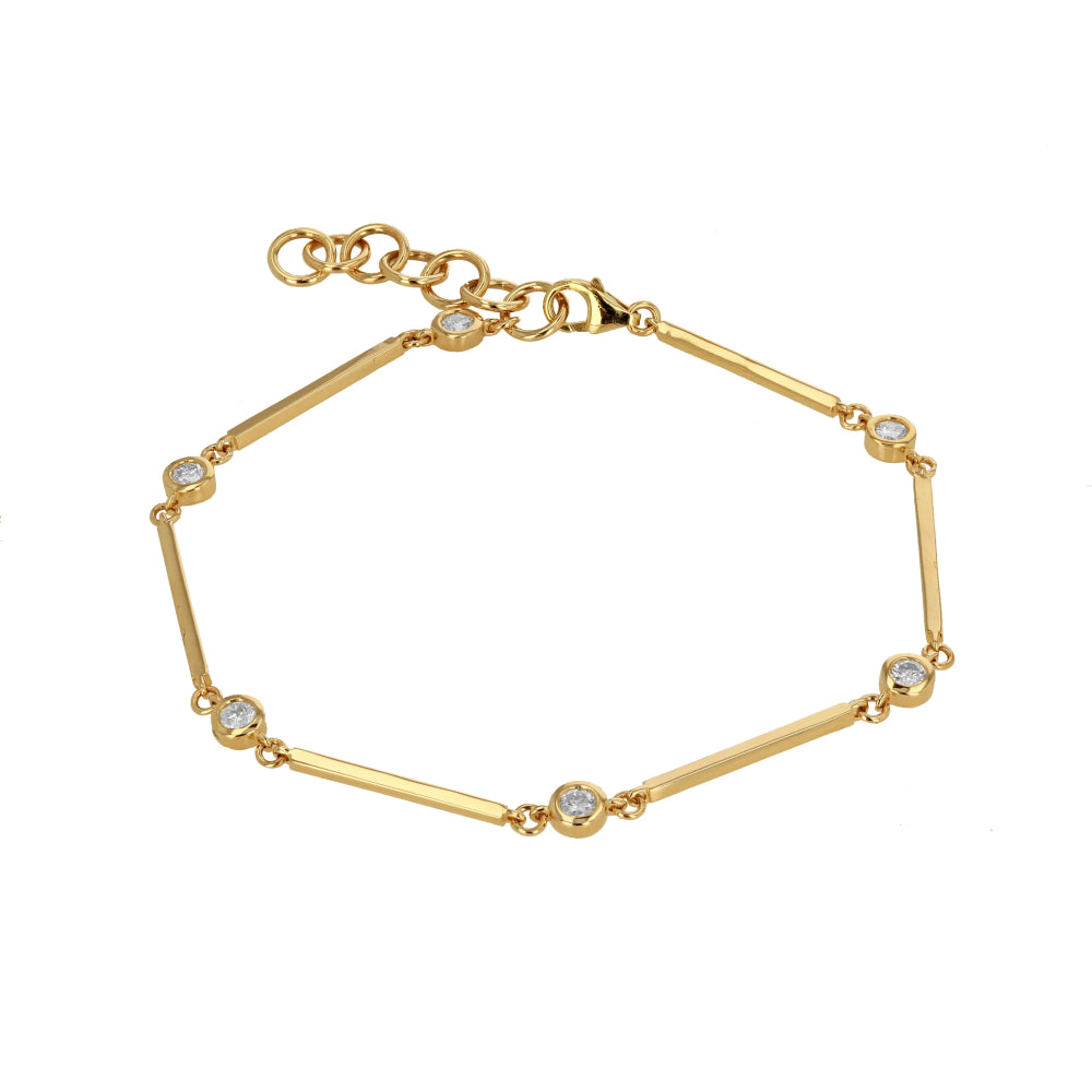 Rachel Reid 14k Gold Diamond Bar Bracelet