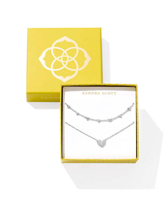 Kendra Scott Ari & Haven Heart Necklace Gift Set - Silver