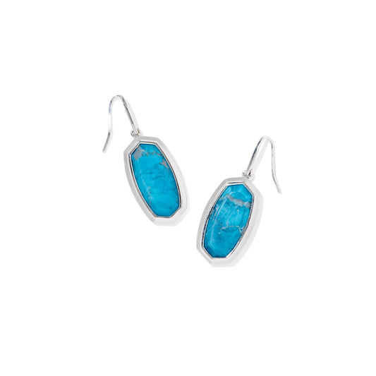 Kendra Scott Silver Dani Bezel Drop Earrings - Variegated Indigo Magnesite