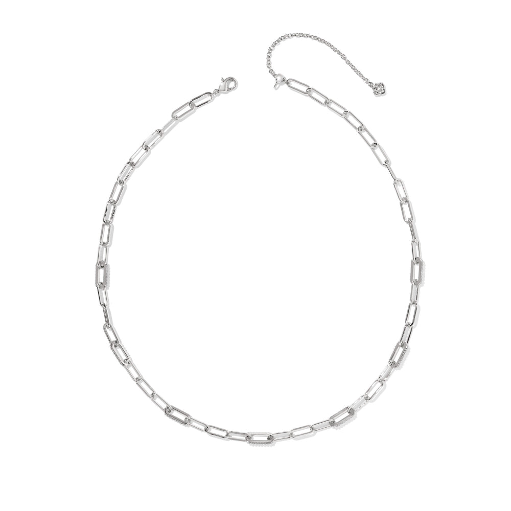 Kendra Scott Bella Chain Necklace in White CZ