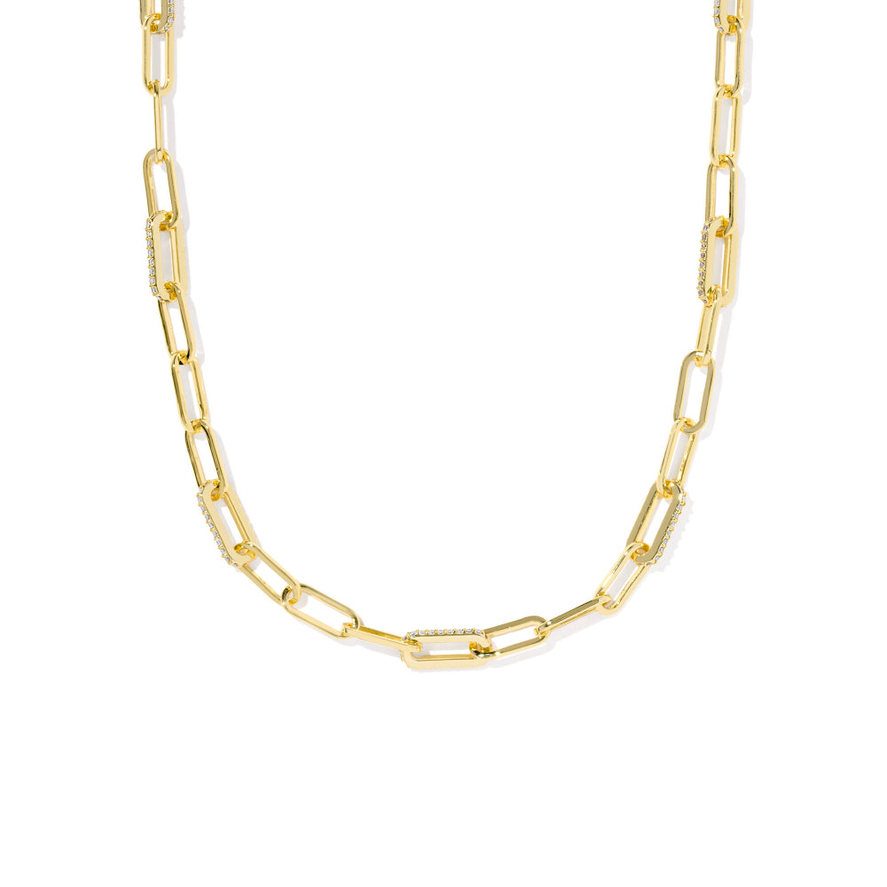 Kendra Scott Bella Chain Necklace in White CZ