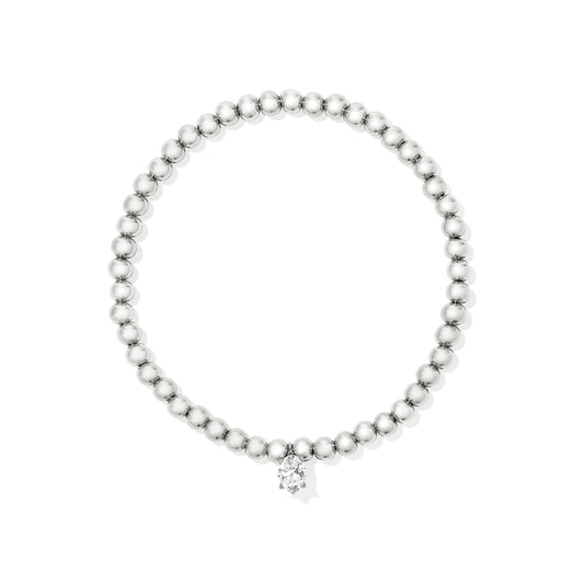 Kendra Scott Silver Cailin Stretch Bracelet - White Crystal