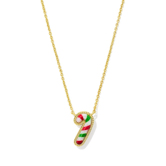 Kendra Scott Red and Green Candy Cane Short Pendant Necklace