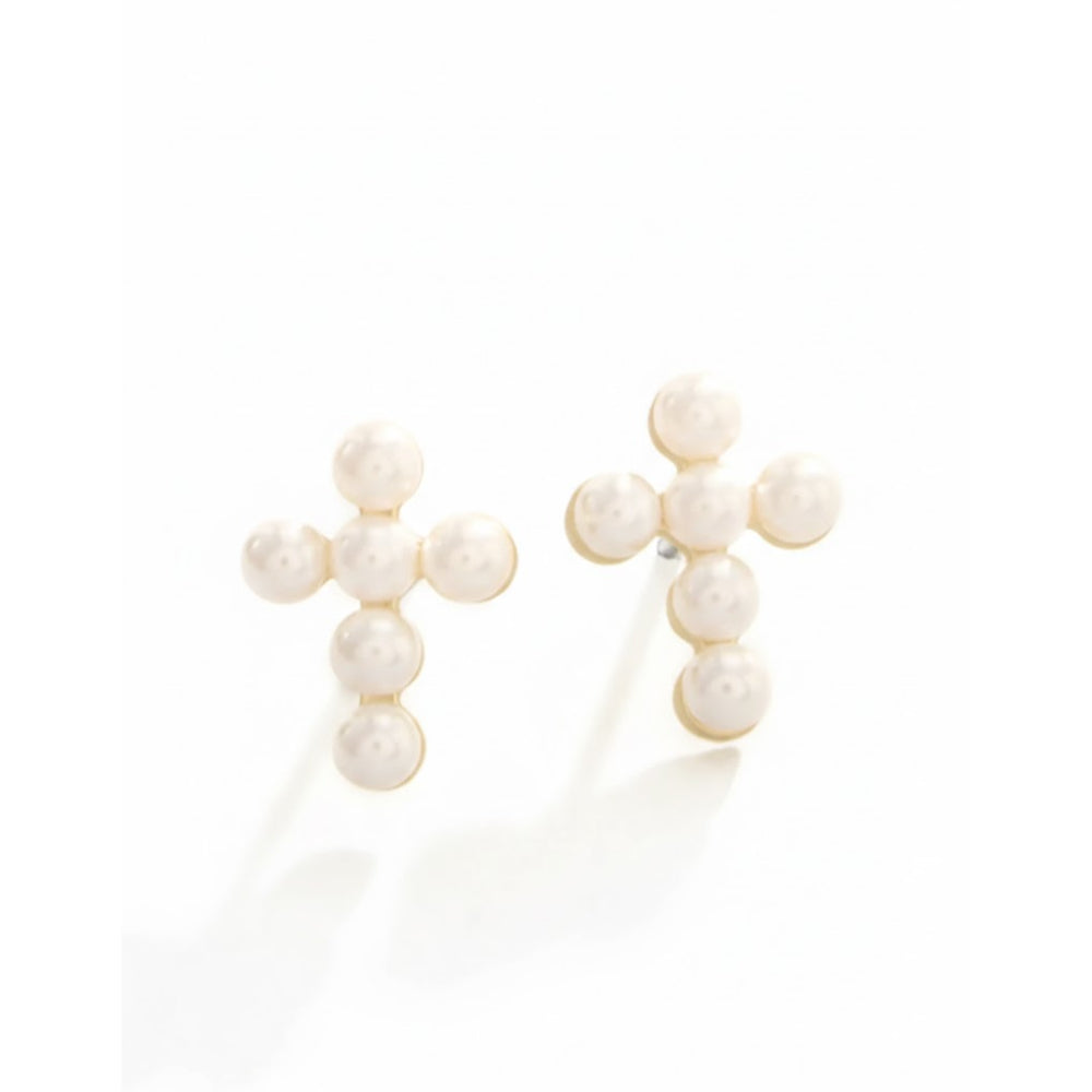 Spartina Sea La Vie Stud Earrings - Faith/Pearl Cross