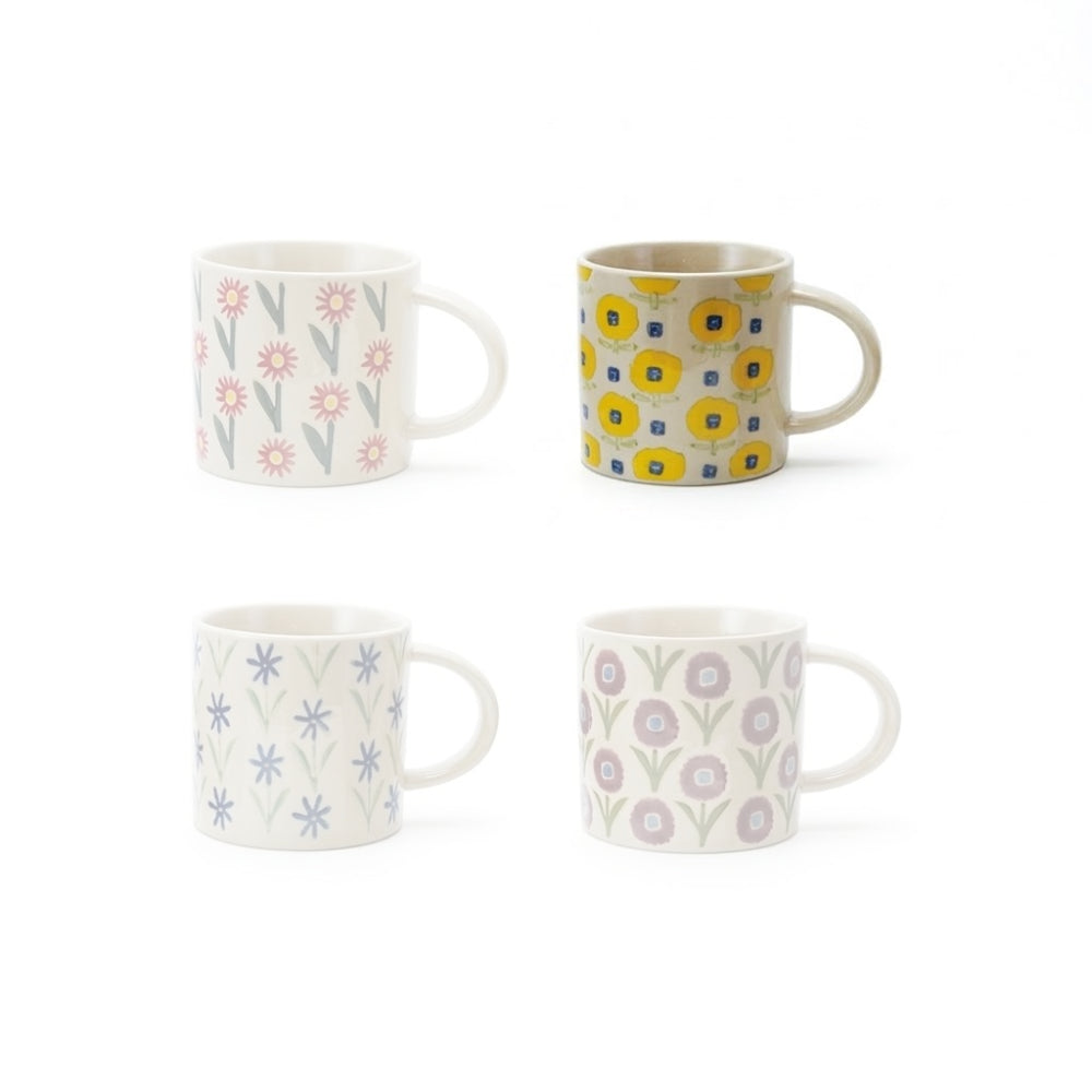 Hazel Mazel Hand-Painted Flower Mugs
