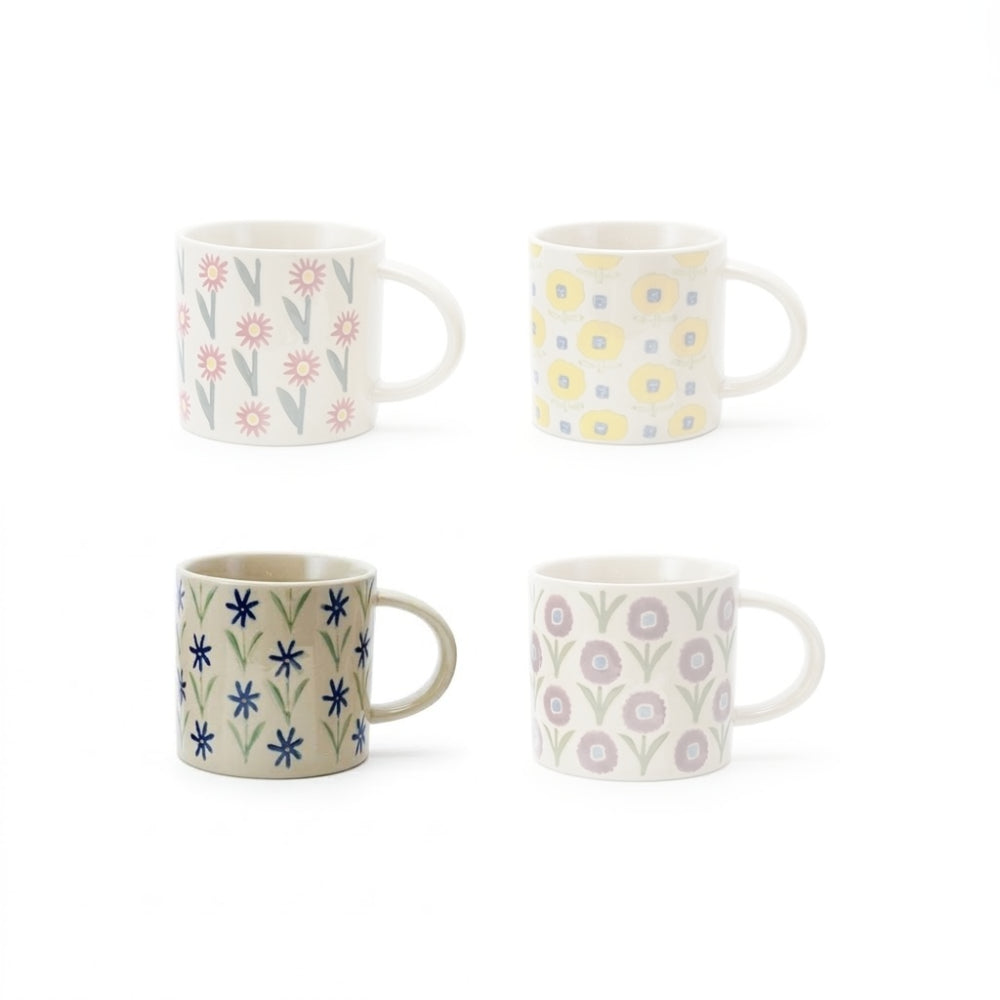 Hazel Mazel Hand-Painted Flower Mugs