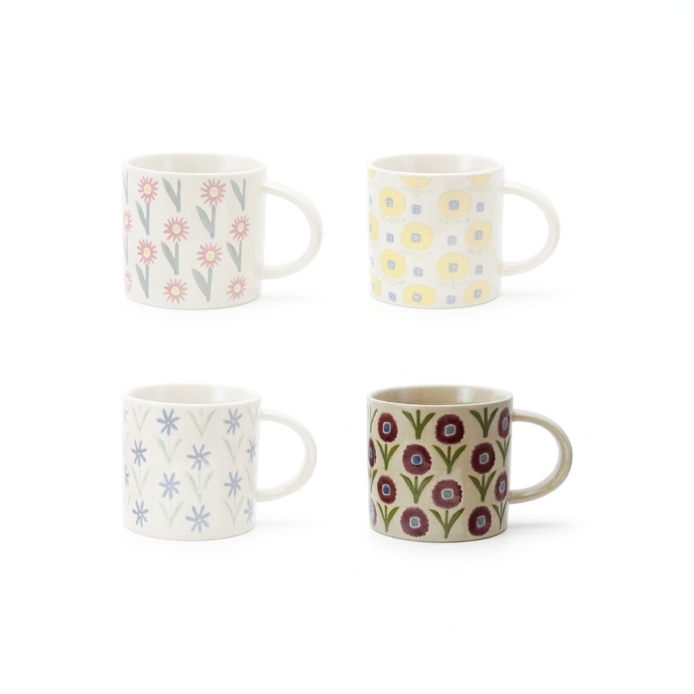 Hazel Mazel Hand-Painted Flower Mugs