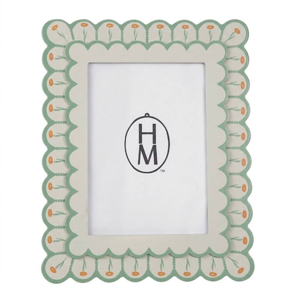 Hazel Mazel 5x7 Scalloped Photo Frame With Flowers