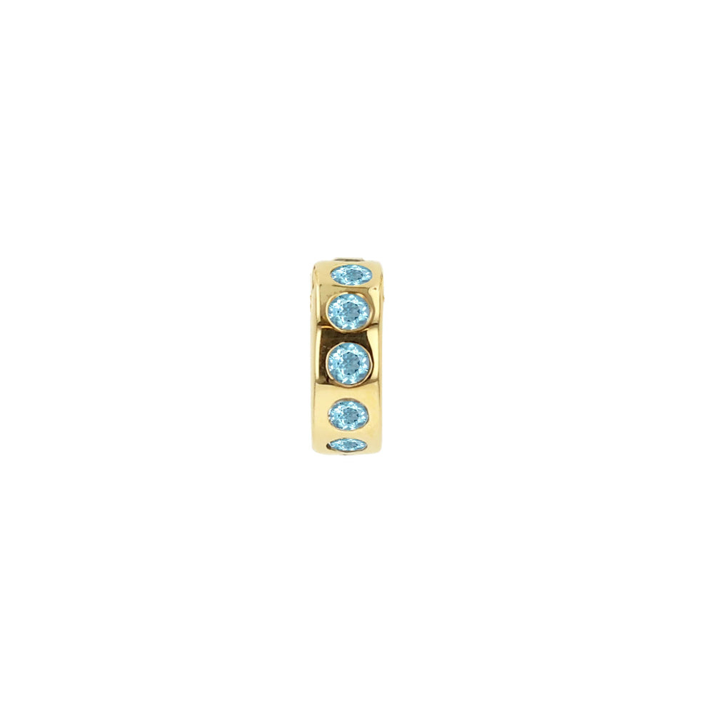 Rachel Reid 14k Mini Blue Topaz Wheel Charm